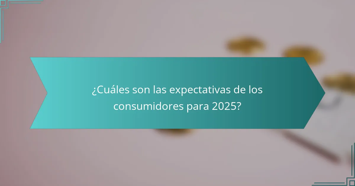 ¿Cuáles son las expectativas de los consumidores para 2025?